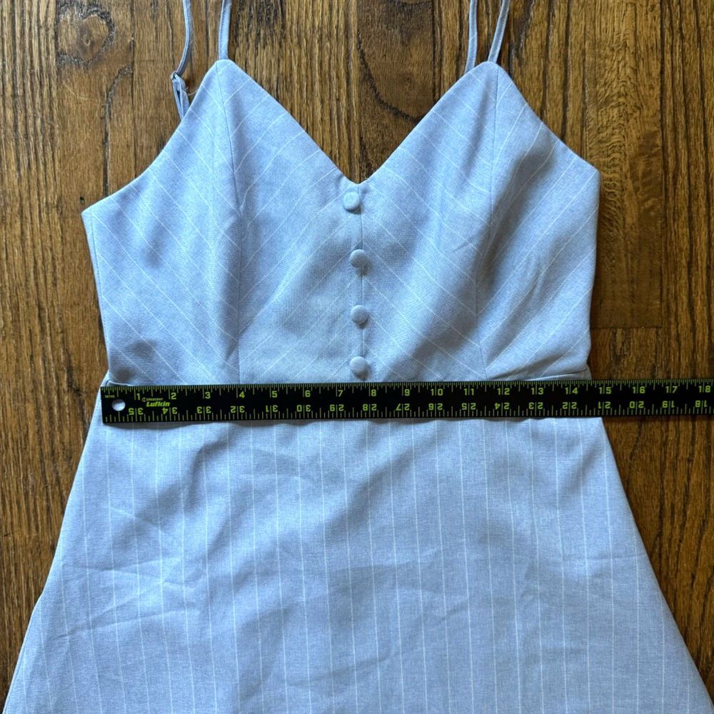 Lulu's Dress Women‎ Medium Blue White Shoreline Stripes Sleeveless Skater Dress - Picture 13 of 16